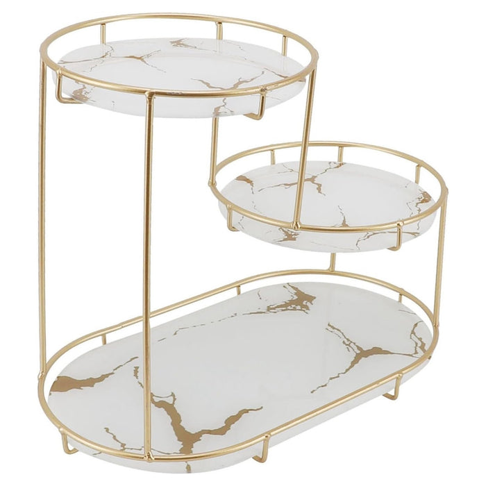 Trade Shop - Scaffale Per Trucco Per Cosmetici Profumi Cura Della Pelle Elegante Moderno Due Colori - Bianco