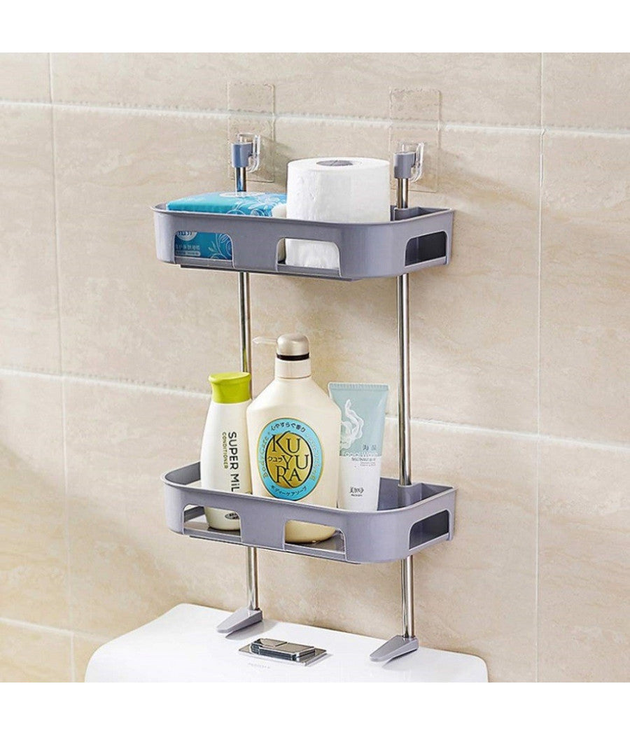 Scaffale Per Wc Bagno Doccia A Parete Organizer Articoli Da Toeletta A 3 Ripiani         