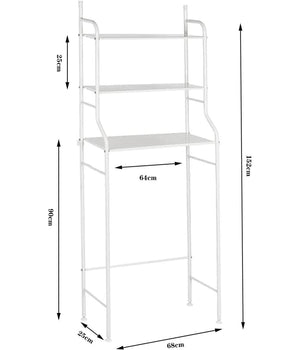 Scaffale Salvaspazio Sopra Lavatrice Mensole Bagno 3 Piani Mobile Lavanderia 69078         
