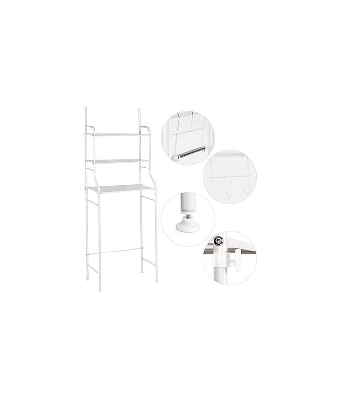 Scaffale Salvaspazio Sopra Lavatrice Mensole Bagno 3 Piani Mobile Lavanderia 69078         