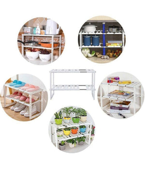 Scaffale Sotto Lavabo Cucina 2 Ripiani Salvaspazio Regolabile 38x26x50-70cm 5818         