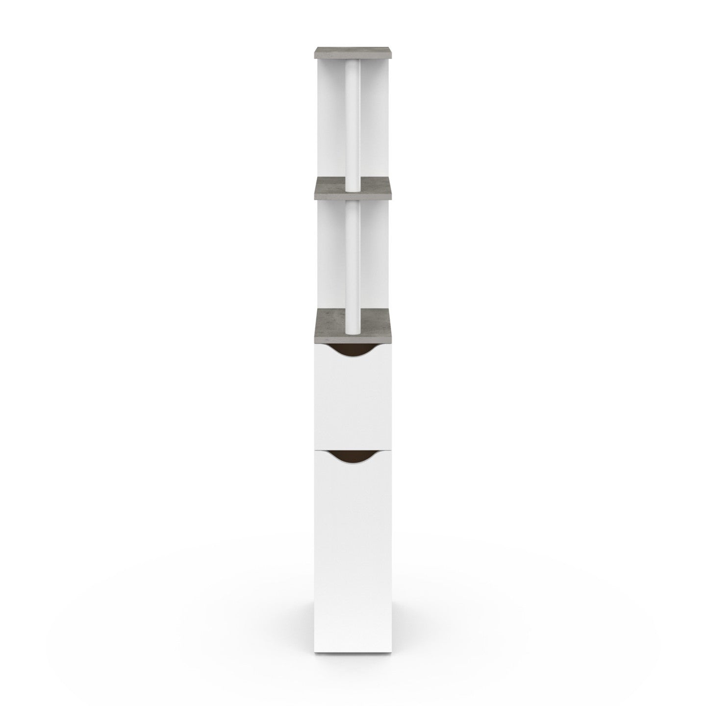 IDMarket - Scaffale WC a 2 ante WILLY in bianco e cemento