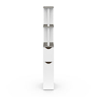 IDMarket - Scaffale WC a 2 ante WILLY in bianco e cemento