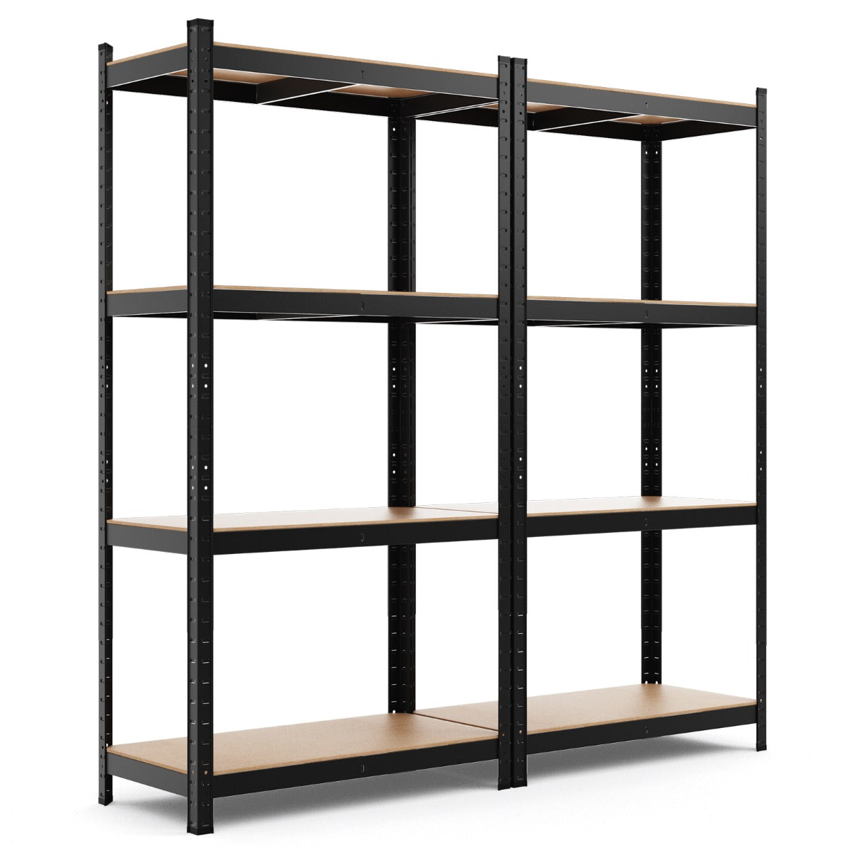 Scaffale 4 ripiani-Mensole in metallo per magazzino garage capannoni uffici 40x80x160cm Carico 720kg Nero