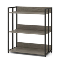 Scaffale a 3 ripiani con ripiani regolabili e struttura metallica-Libreria angolare industriale da terra Grigio