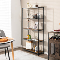 Scaffale alto a 5 livelli flessibile e facile da montare-Scaffale di stoccaggio indipendente Nero