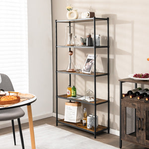 Scaffale alto a 5 livelli flessibile e facile da montare-Scaffale di stoccaggio indipendente Nero