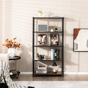 Scaffale alto a 5 livelli flessibile e facile da montare-Scaffale di stoccaggio indipendente Nero