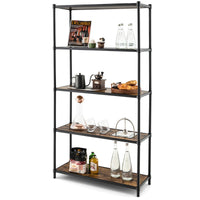 Scaffale alto a 5 livelli flessibile e facile da montare-Scaffale di stoccaggio indipendente Nero