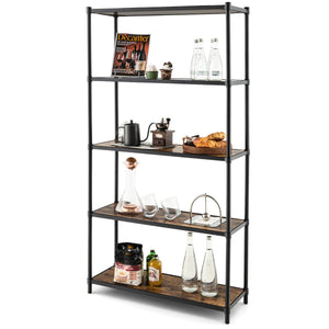 Scaffale alto a 5 livelli flessibile e facile da montare-Scaffale di stoccaggio indipendente Nero