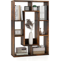 Libreria geometrica a 7 cubi con dispositivo anti - ribaltamento-Scaffale aperto moderno per soggiorno e studio