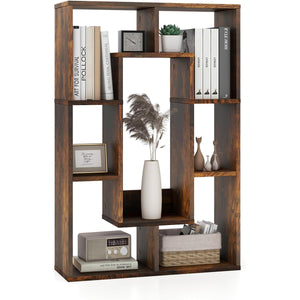 Libreria geometrica a 7 cubi con dispositivo anti - ribaltamento-Scaffale aperto moderno per soggiorno e studio