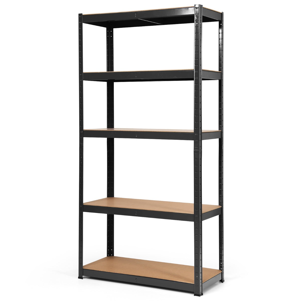 Scaffale con 5 livelli salva spazio-Organizer con struttura in acciaio resistente portata 875kg 40x90x180cm Nero
