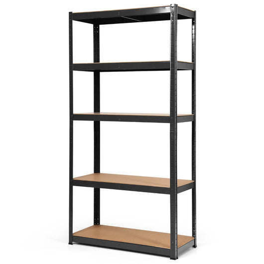 Scaffale con 5 livelli salva spazio-Organizer con struttura in acciaio resistente portata 875kg 40x90x180cm Nero