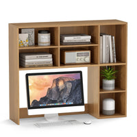 Libreria da scrivania con 3 ripiani regolabili e scomparto aperto-Organizzatore di spazio per casa e ufficio Naturale