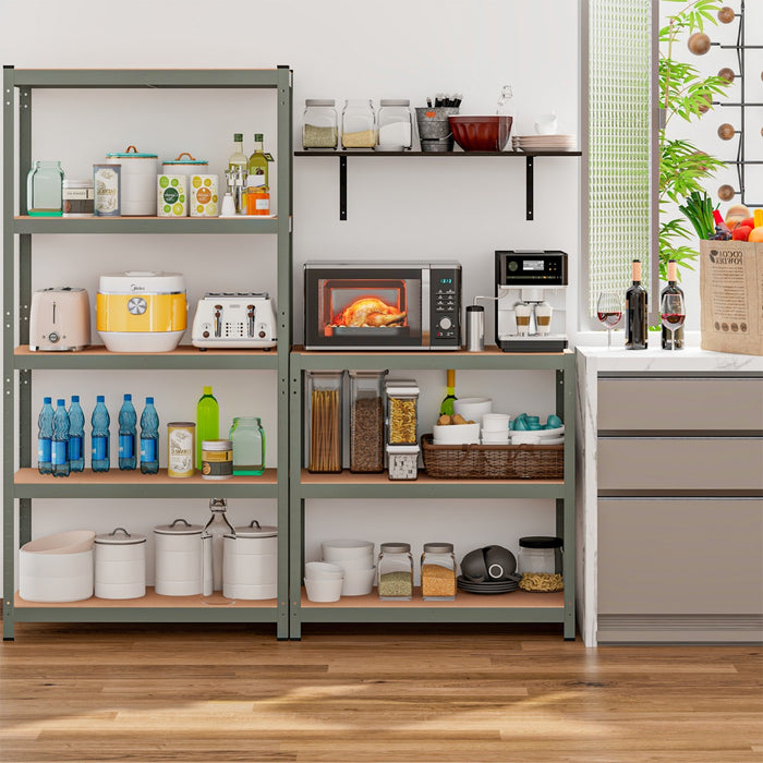 Scaffale in metallo con 5 livelli altezza regolabile per garage-Mobile resistente 5 mensole con capacit¨¤ di peso 875kg Grigio