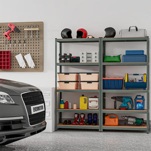 Scaffale in metallo con 5 livelli altezza regolabile per garage-Mobile resistente 5 mensole con capacit¨¤ di peso 875kg Grigio