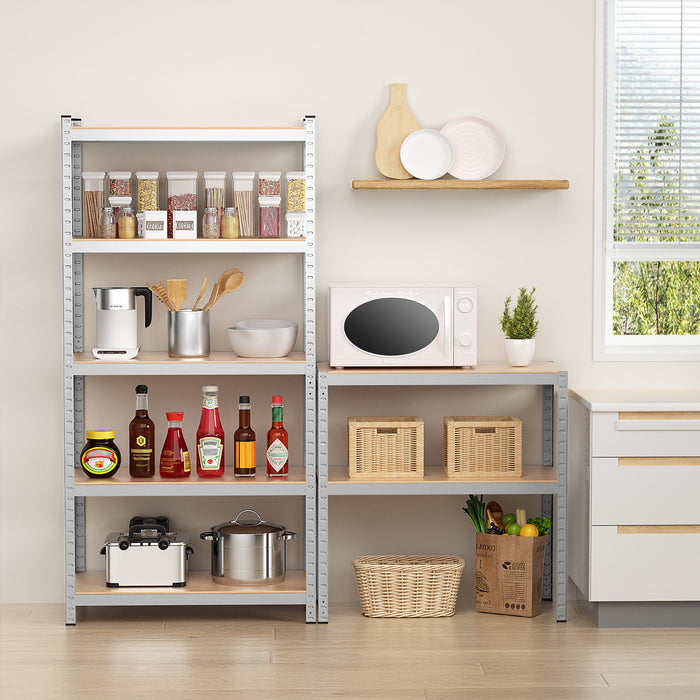 Scaffale in metallo con 5 livelli altezza regolabile per garage-Mobile resistente 5 mensole con capacit¨¤ di peso 875kg Argento