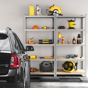 Scaffale in metallo con 5 livelli altezza regolabile per garage-Mobile resistente 5 mensole con capacit¨¤ di peso 875kg Argento