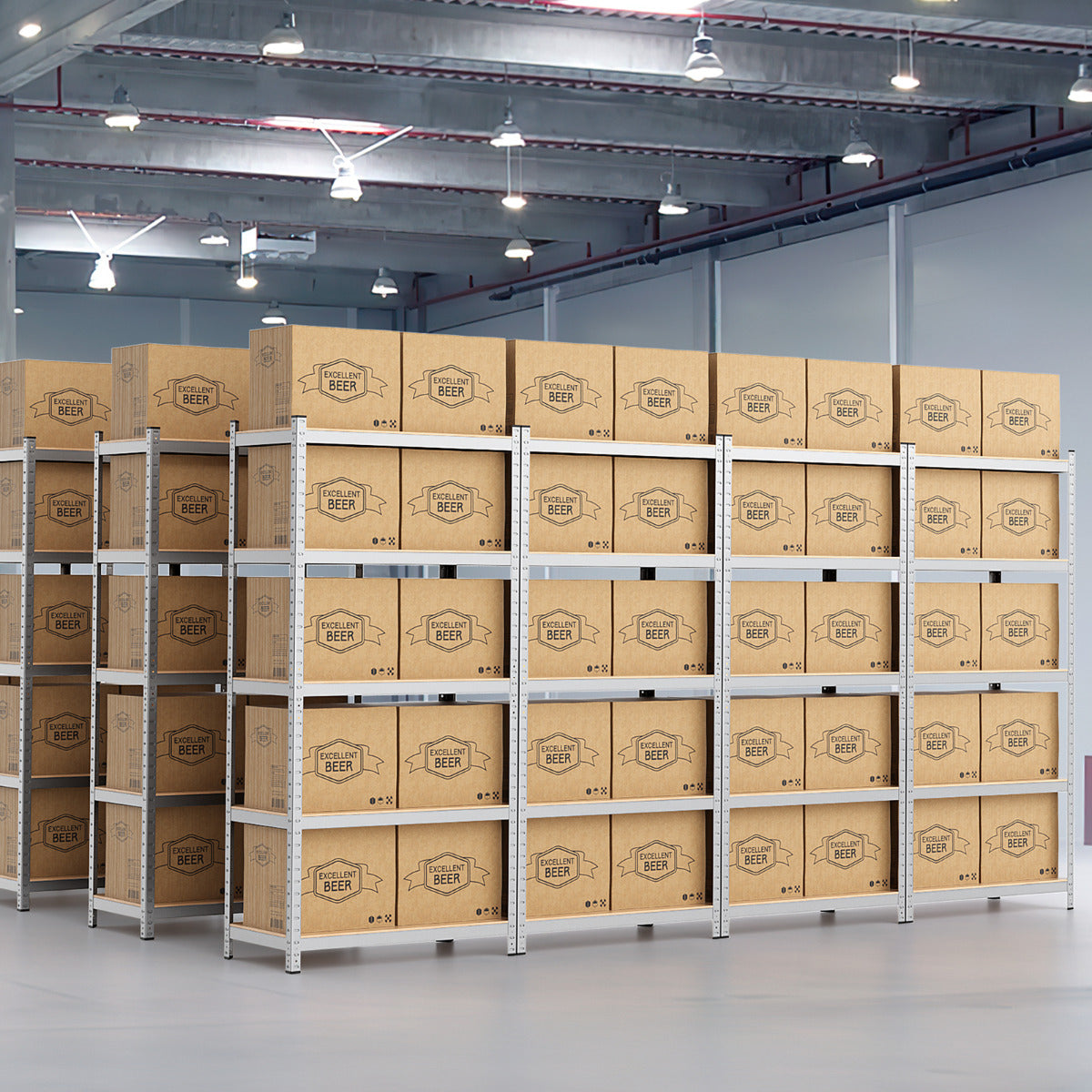 Scaffale in metallo con 5 livelli altezza regolabile per garage-Mobile resistente 5 mensole con capacit¨¤ di peso 875kg Argento