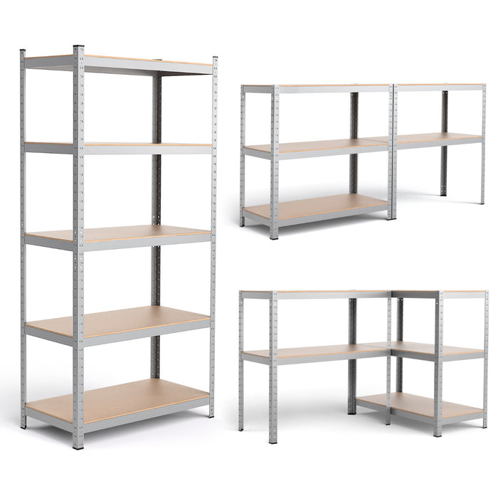 Scaffale in metallo con 5 livelli altezza regolabile per garage-Mobile resistente 5 mensole con capacit¨¤ di peso 875kg Argento