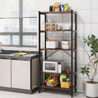 Scaffale multifunzionale per stoccaggio struttura in metallo-Mensola da cucina con 5 ripiani stile industriale