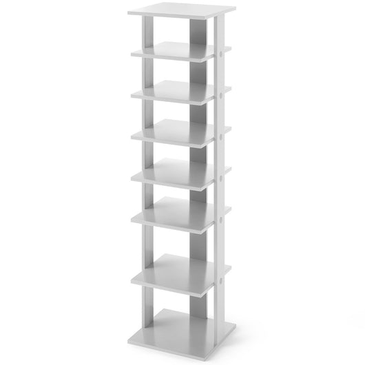 Scarpiera di legno salva spazio con 7 livelli da ingresso e camera da letto-Scaffale per scarpe per casa con dispositivo antiribaltamento Grigio