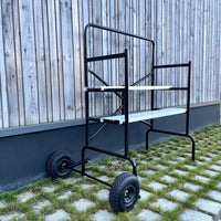 Ponteggio mobile e pieghevole su due livelli, nero