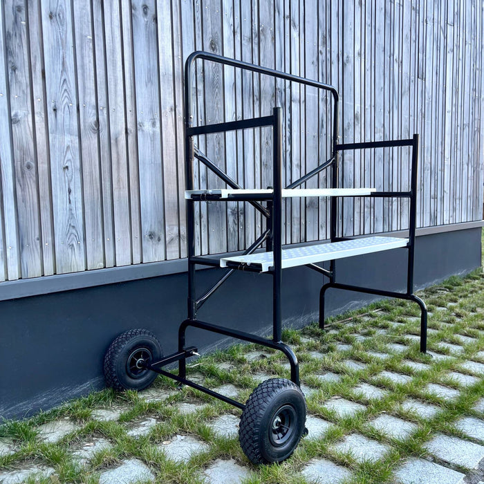 Ponteggio mobile e pieghevole su due livelli, nero