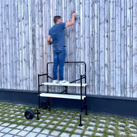 Ponteggio mobile e pieghevole su due livelli, nero