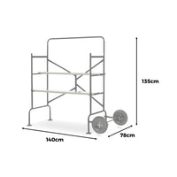 Ponteggio mobile e pieghevole su due livelli, nero