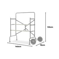 Ponteggio mobile e pieghevole su due livelli, nero