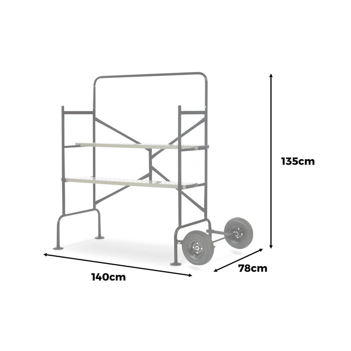 Ponteggio mobile e pieghevole su due livelli, nero