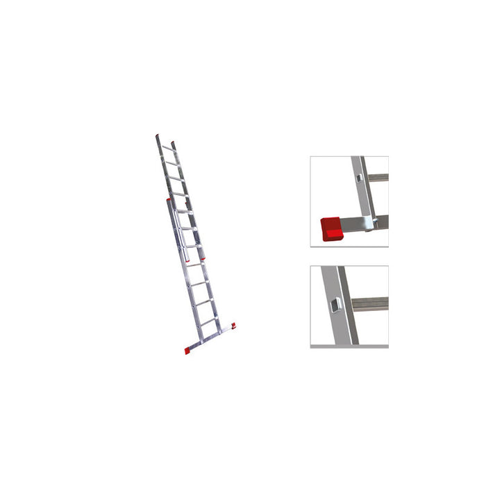 Scala alluminio duplici Step Up 2×14 gradini – Altezza 6,37 m – Portata 100 kg