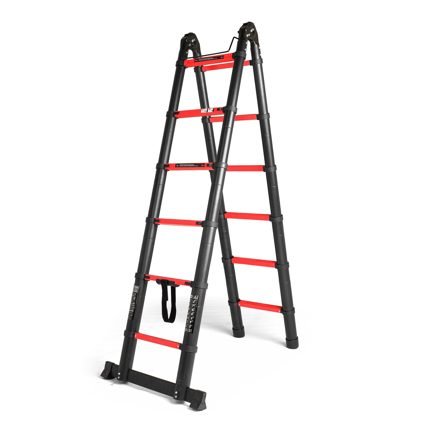 Rig 380 - Scala telescopica multiuso, alluminio con gradini in acciaio, estensione massima 3,8 m, bloccaggio di sicurezza