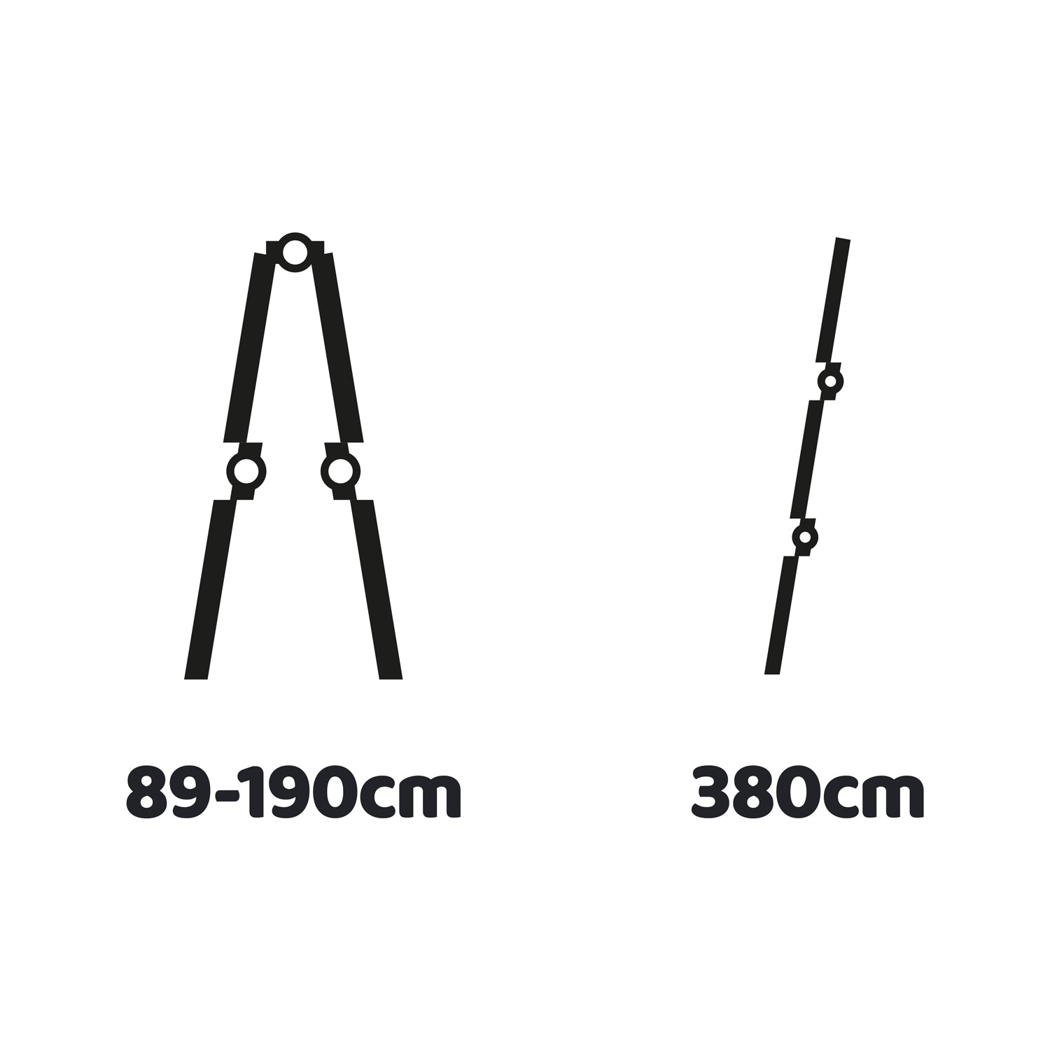 Rig 380 - Scala telescopica multiuso, alluminio con gradini in acciaio, estensione massima 3,8 m, bloccaggio di sicurezza