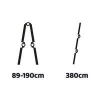 Rig 380 - Scala telescopica multiuso, alluminio con gradini in acciaio, estensione massima 3,8 m, bloccaggio di sicurezza