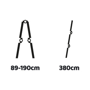 Rig 380 - Scala telescopica multiuso, alluminio con gradini in acciaio, estensione massima 3,8 m, bloccaggio di sicurezza