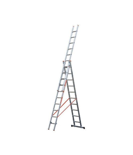 Scala Tripla Trasformabile 3 Elementi In Alluminio A Sfilo O A Cavalletto Modula    -3 X 11 Gradini    -