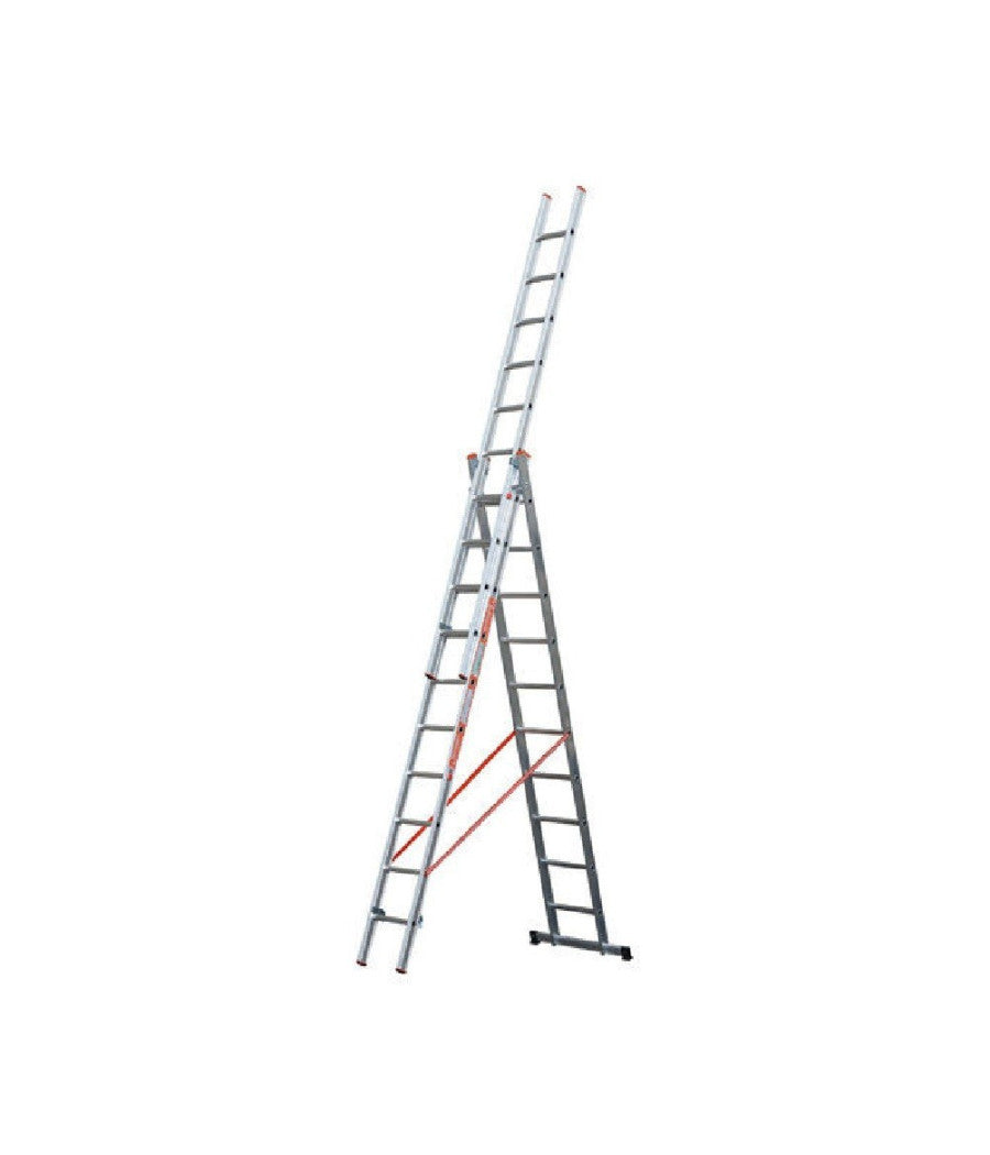 Scala Tripla Trasformabile 3 Elementi In Alluminio A Sfilo O A Cavalletto Modula         