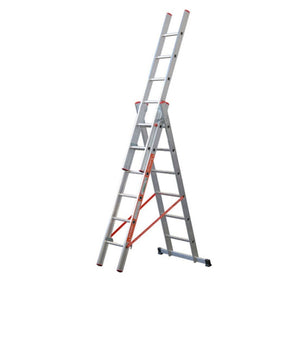 Scala Tripla Trasformabile 3 Elementi In Alluminio A Sfilo O A Cavalletto Modula         