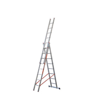 Scala Tripla Trasformabile 3 Elementi In Alluminio A Sfilo O A Cavalletto Modula    -3 X 7 Gradini    -