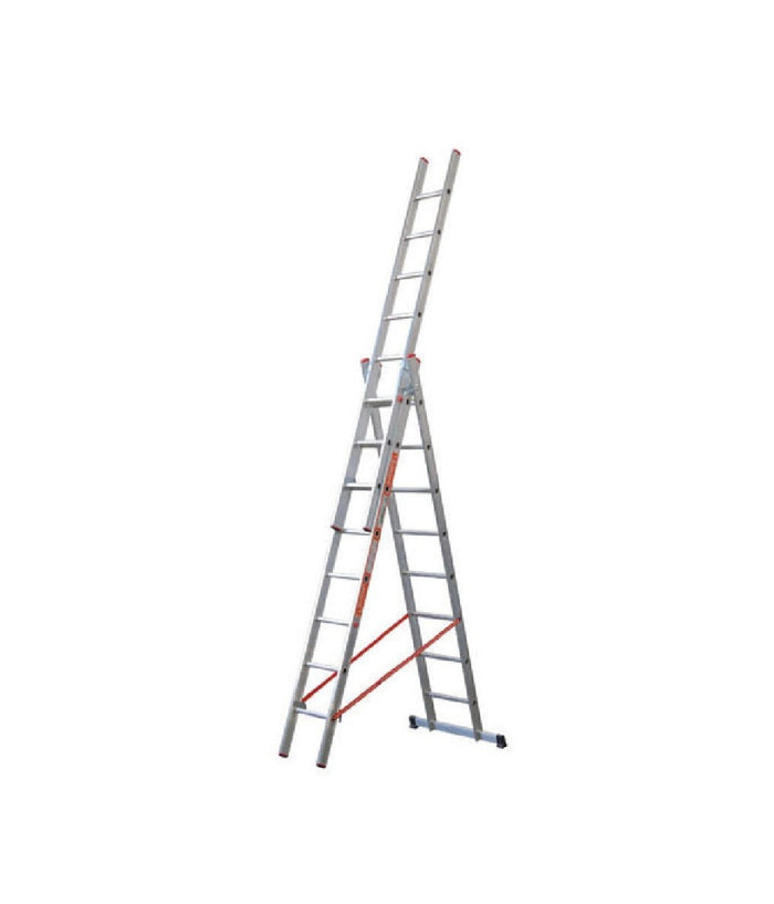 Scala Tripla Trasformabile 3 Elementi In Alluminio A Sfilo O A Cavalletto Modula    -3 X 7 Gradini    -