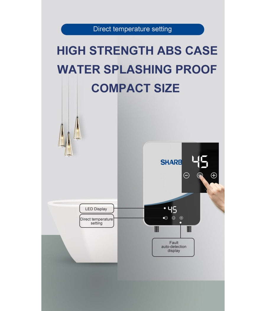 Scaldabagno Boiler Elettrico Caldaia Acqua Calda Istantanea Con Dispaly Touch         