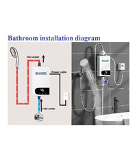 Scaldabagno Boiler Elettrico Caldaia Acqua Calda Istantanea Con Dispaly Touch         