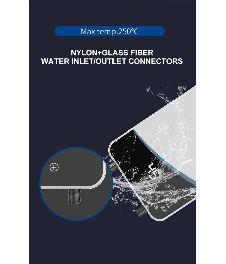 Scaldabagno Boiler Elettrico Caldaia Acqua Calda Istantanea Con Dispaly Touch         