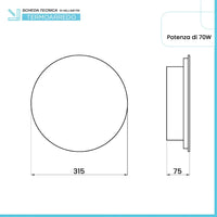 Scaldasalviette elettrico Miros O a specchio 31,5 cm argento 70W