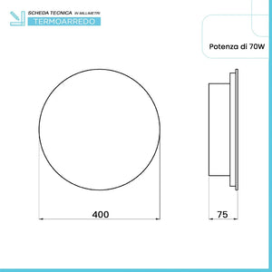 Scaldasalviette elettrico Miros O a specchio 40 cm argento 70W