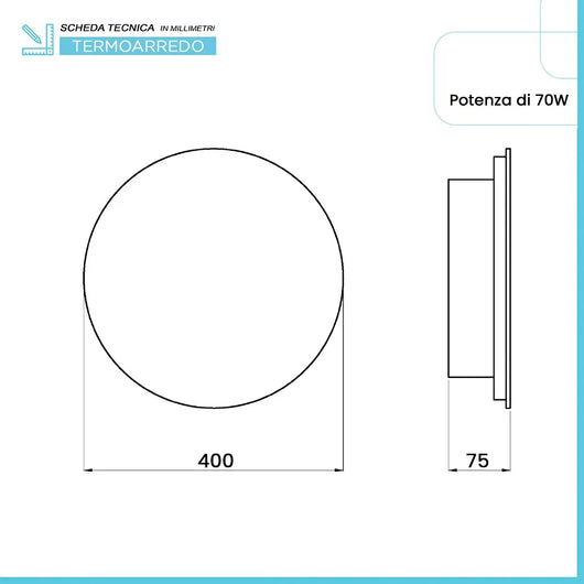 Scaldasalviette elettrico Miros O a specchio 40 cm argento 70W