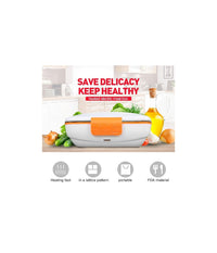 Scaldavivande Elettrico Lunchbox Contenitore Porta Cibo 3 Scomparti +posate 40w         